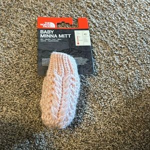 North Face Pink Wool Mittens, Baby XS